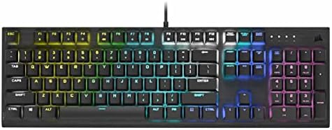 Ръчна детска клавиатура Corsair Wired K60 RGB Pro - Череша Механични ключове ключове - Здрава алуминиева рамка - Адаптивни RGB подсветката за всеки клавиш, черна