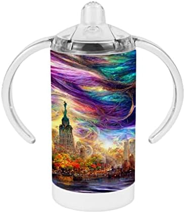 Цветна Дизайнерска чаша за Пиене - New York Design Baby Sippy Cup - Художествена чаша за пиене