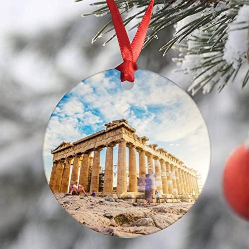 Коледен Орнамент в Акрополе, Атина, Гърция, Керамичен Коледен Орнамент, Декорация За Коледната Елха, Коледни Чорапи, Запълване на