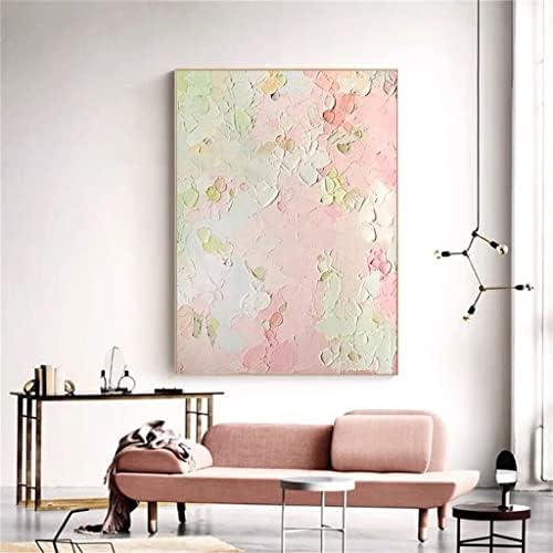 ZJHYXYH Розово-Сива Декоративна живопис върху Платно, Абстрактна Живопис на Големия Размер, Ръчно Рисувани с маслени Бои, за Офис,