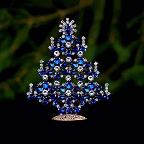 Коледно дърво Flower Power (синя), с елегантна коледно дърво, за ръчна работа с прозрачни пайети. Той е украсен с 6 красиви флорални