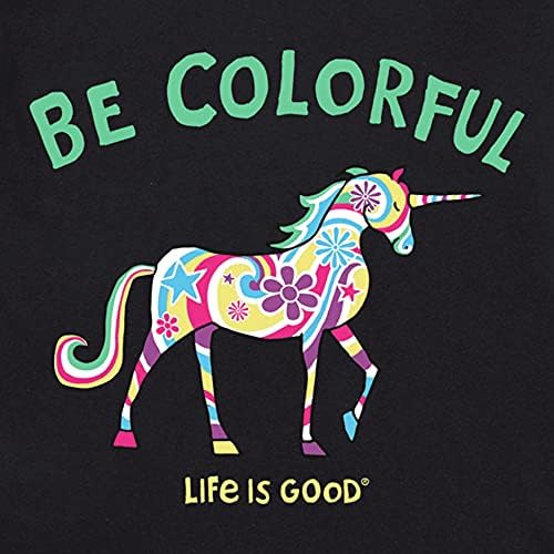 Животът Е Красив. Тениска Kids Be Colorful Unicorn Crusher Tee, черно jet black