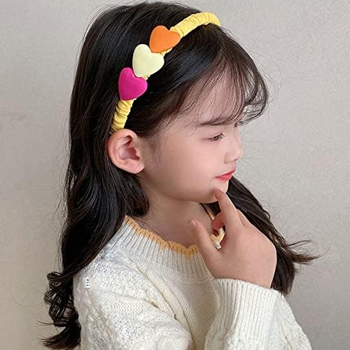 Houchu Детски Обръч за коса Цветна Подарък Превръзка На главата във формата На Сърце Прекрасен Прическа Kwaii В корейски стил (син)