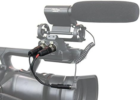 Кабел-адаптер за стереомикрофона ALZO за професионални Видеокамери - Конектор за мини-телефон с 3.5 TRS конектор за 2 XLR Стерео