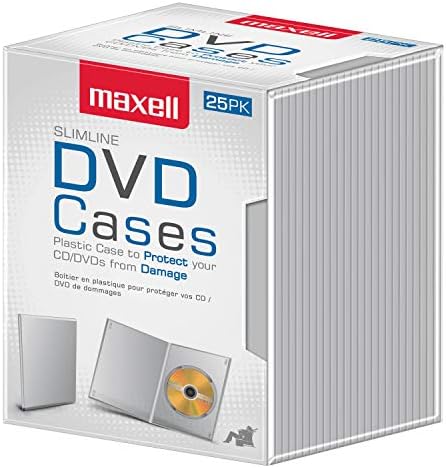 Maxell 190156 Тънки калъфи за DVD, са идеални за организации, защитават DVD-та 25pk Прозрачни