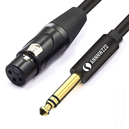 ANNNWZZD (1/4-инчов кабел TRS-с XLR жак 3 Метра, Стереоразъем TRS Балансирани Микрофон на кабел - (3 фута / 3 ФУТА)
