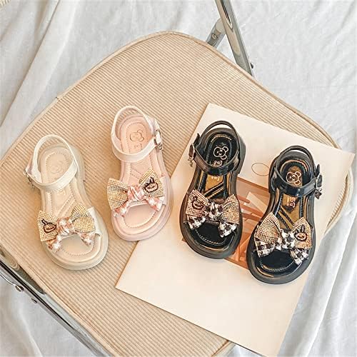 Модни Обувки на равна подметка За момичета, Кожена, С Кристали, с лък, С Меки пръсти, Рокля на Принцеса (За деца/Модел обувки За момиченца