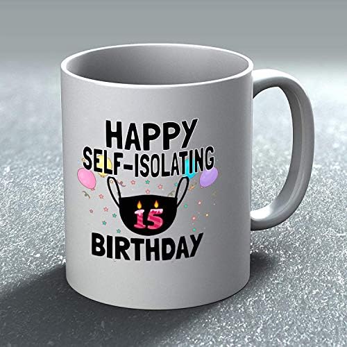 Щастливата Самоизолирующаяся Кафеена Чаша на 15-ия Рожден Ден 2020, Карантинен Подарък от Дюля Исун Quinceanera