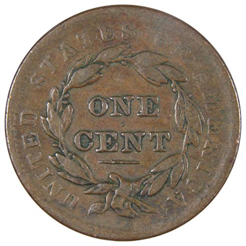 Монета тип на САЩ с Короната Глава 1838 година, Голям Процент VF, е Много Тънка Медна монета тип Пени 1c
