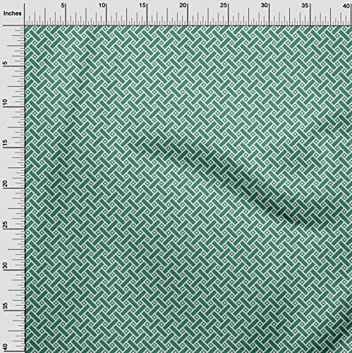 oneOone Вискозный Трикотаж Зелена Кърпа на Геометричния Материал Рокля плат Плат, с принтом Ширина на парцела 60 инча