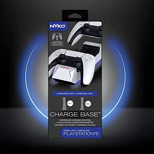 Зарядно устройство Nyko Dualsense за Playstation 5 - Поставка за зареждане 2 контролери PS5 с led индикатори и допълнителен USB-порт