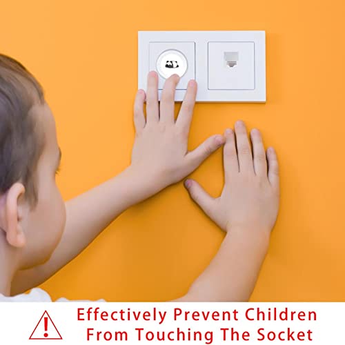 24 Опаковки на Защитени от деца Електрически Защитни Капачки За Защита на Децата От Контакти С Хубаво Шарките на Пандите е За Сън