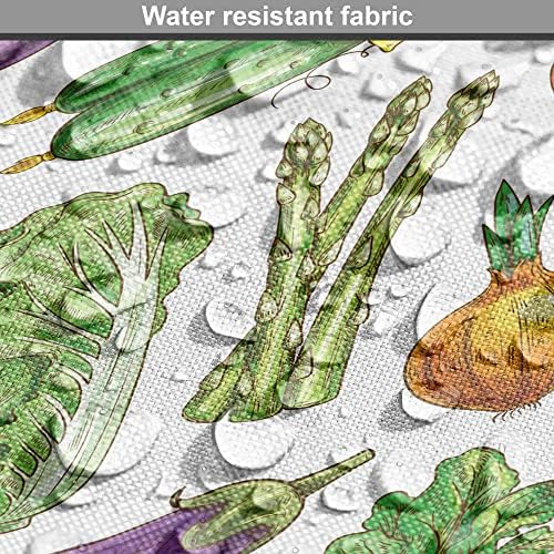 Калъф за клетка за кучета Ambesonne Vegetable Art, Cartoony Рисунка на тема Хранителни съставки като Патладжан, Краставици с лук