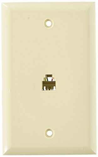 Стенни плоча Morris 86010 с с едно 6-Кабелен Телефонен жак RJ14, Слонова Кост, 1 Опаковка