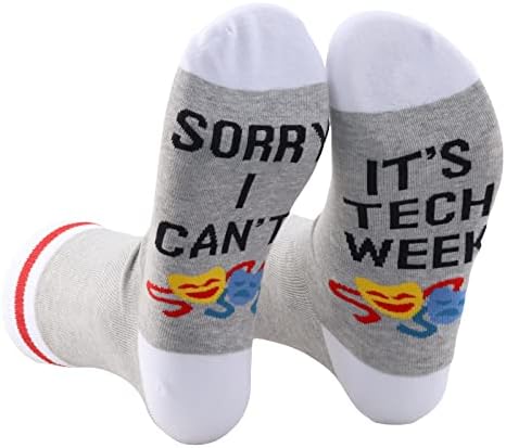 PWHAOO 1 Двойка театрални чорапи Съжалявам, аз не мога, Чорапи на Седмицата Технологии Подарък Театральному актьор Подарък Общински