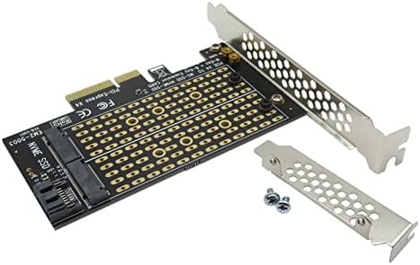 eStarpro 2X M. 2 за PCIe NVMe и SATA SSD с две адаптери M Key и/или B Key 2242 2260 2280 М2 за свързване на устройство към настолен конектора PCI Express x4 x8 x16, включва скоби