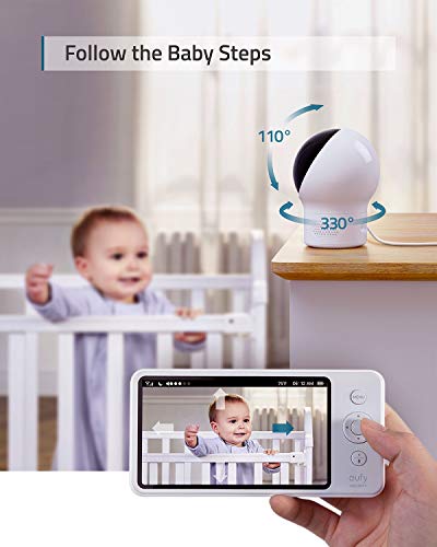 eufy Baby, Видеоняня SpaceView Pro 720p с 5-инчов екран, двустранно звука, функция за завъртане и наклон, нощно виждане, плеър колыбельных,