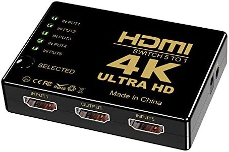 Съединители и конектори Lysee - Директен фабрично преминете HDMI 5 в 1 От 4K * 2K Преминете hd Video SwitchHDMI Switch - (Цвят: