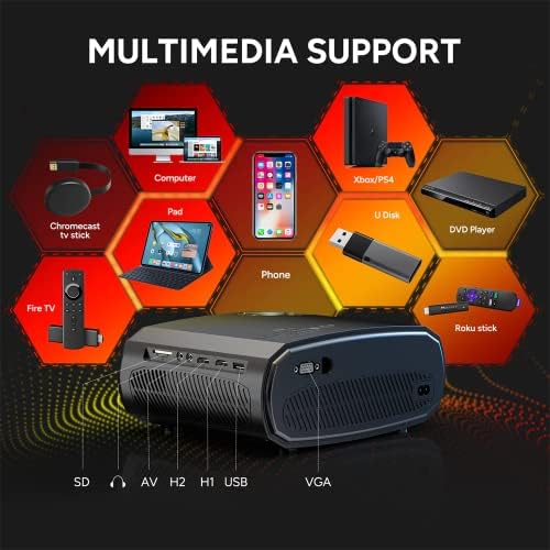 WEWATCH V50 Преносим 5G WiFi Проектора Mini Smart Real 1080P Full HD Movie Proyector 200на Голям Екран Led Bluetooth Проектори Черно V50 US Plug