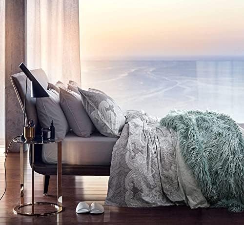 Eikei Лавандово-Сиреневое Богемное одеяло с Пейсли, стеганое одеяло, Светло Синьо, Лилаво Комплект спално бельо в стил Бохо-шик