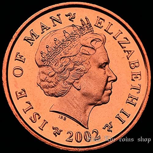 Британски остров Ман 2002 Монета в 2 пенса 26 мм