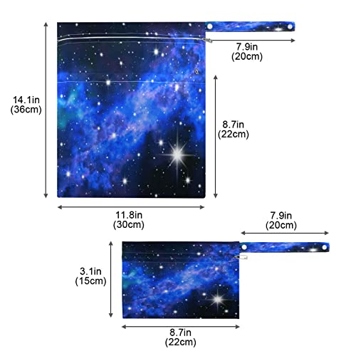 Kigai Водоустойчив Набор от Мокри Чанти Blue Galaxy Universe Мокри, Сухи Торби за Филтър Памперси Моющийся Калъф с Дръжка за Чанта-Органайзер