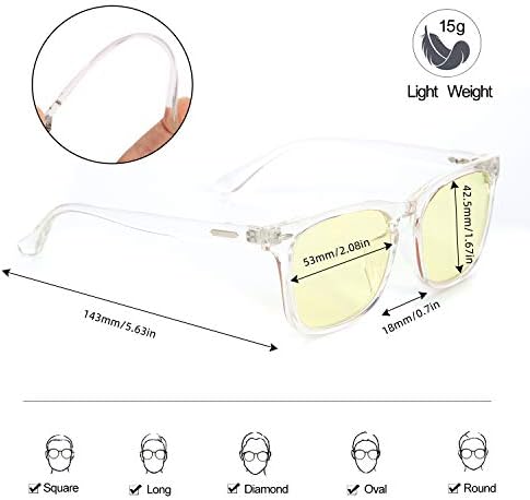 Очила HENNI ОПТИКС Блокер Синя Светлина, 2 опаковки, Очила за шофиране в Компютърни игри, Очила от Пренапрежение на очите за Жени