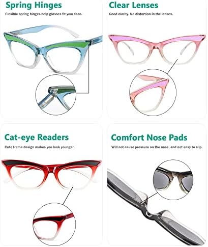 Eyekepper 5-pack Очила за четене с Кошачьим Око Сладко Reader за Жени + 1,5