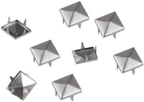 Vikeva 100 Сребро 12 мм Пирамидални Шипове Петна Пънк Нокти, Шипове за Чанти Обувки Гривна