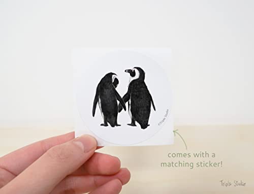 Персонализиран Сватбен подарък - Стенен фигура под формата на Пингвин за Любов Двойки, Сватбен Декор на Годишнина от Сватбата, за жената, за мъжа Ми липсваш, БЕЗ РАМ?