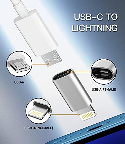 3 опаковки, Съвместим адаптер Lightning към конектора Micro USB Съвместим с Iphone 12 11 pro max mini xs xr x se 7 8 6s 6 5s plus