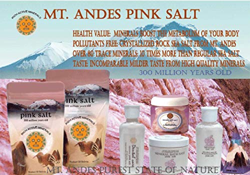Розова Минерална Сол за вана Mt. Andes Kari - 1 паунд, Нерафинированная Deep Secret, Натурална сол, над 3 милиона години