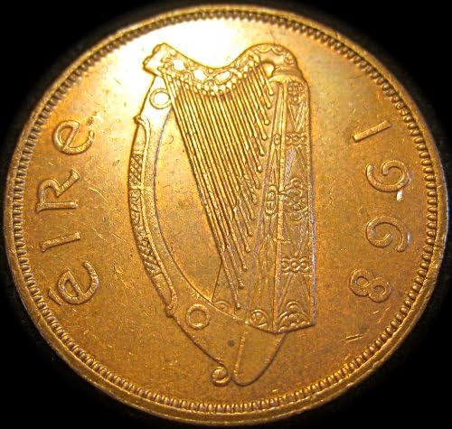 Ирландският Пиле Сейнт Пат С Пилета Монета - 1968 Пени - Голяма монети