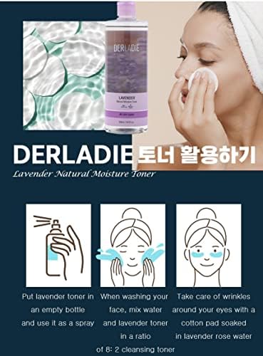 DERLADIE Natural Lavender Moisture Тонер /Хидратираща Грижа за пяна, за да се Намали отделянето на себум за Чувствителна кожа 500