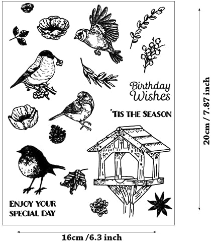 WooYangFun 1бр Птица Наслаждавайте се на вашия Специален ден Птичья Клетка Прозрачен Печат за Направата на Картички, Бижута и Scrapbooking