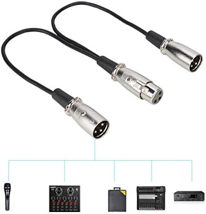 Кабел-Сплитер XLR, Дължина 30 см, Добър Трансфер, удължителен кабел Аудио XLR, Съединители от С сплав за Високоговорители