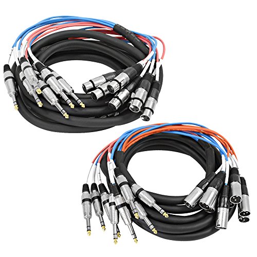 Сеизмичен аудио-саксофон-8x15_MF - 8-канален 15-крак на 1/4-инчов TRS кабел за свързване към XLR-штекеру и XLR-штекеру Snake