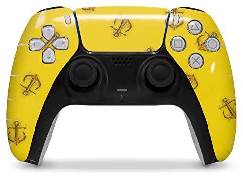 Апликация на кожата WraptorSkinz, съвместим с контролера на Sony PS5 DualSense, се поставя в жълто (контролер В комплекта не са