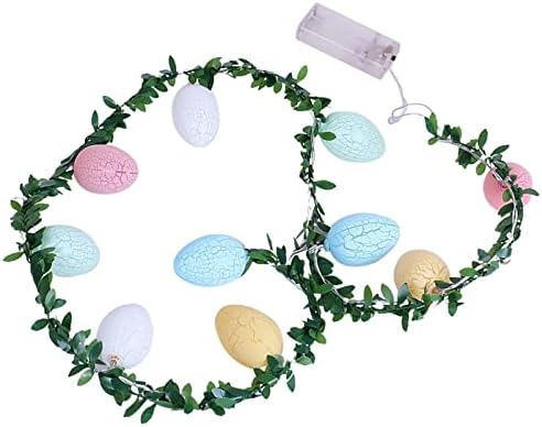 GONEBIN Великденски Декор 10/20 Led Гирлянди Многоцветни Домашни Яйца с Тел за Спални Открит вътрешен Двор Вечерни Фантазия Великденски