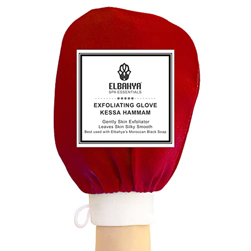 Elbahya Отшелушивающая рукавица за тялото Kessa Hammam - Ръкавица за почистване на кожата на тялото при жените и Мъжете - Отшелушивающее