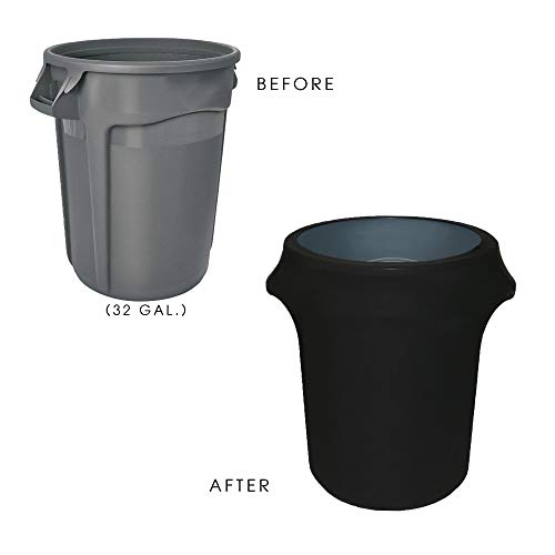 СЕДАЛКИТЕ ЗА ВАШИТЕ СТОЛОВЕ - Калъф За боклук на резервоара / контейнер за отпадъци от еластична ликра с капацитет от 32 литра - Черен