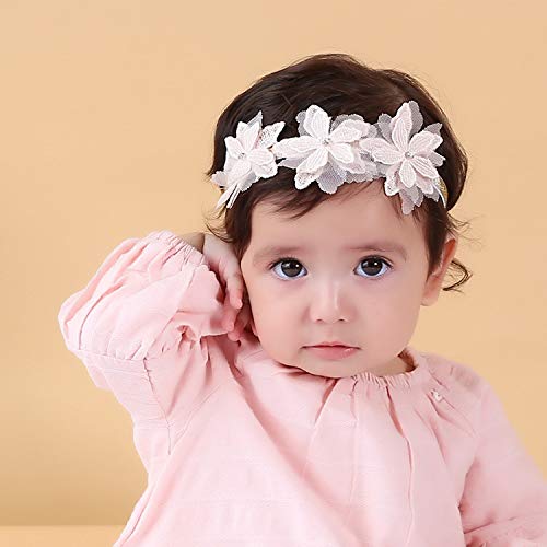 Ластични шифоновые превръзка на главата с цветя модел за малки момичета, мъниста за ръчно шиене, цветни шапки от найлон (QJ318)