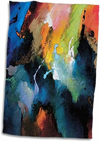 Триизмерна Абстрактна картина в Сини, Червени, Зелени, Жълти и Оранжеви цветове - Кърпи (twl-39639-1)