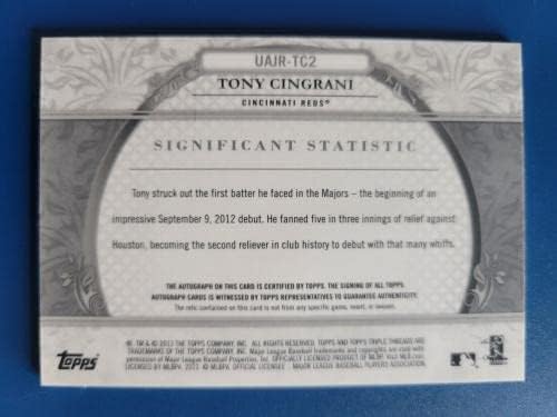 Играта Tony Cingrani 2013 TOPPS С трикратно С НИШКИ -ИЗПОЛЗВА се JSY AUTO /99 CINCINNATI MAYA - Бейзболни картички с автограф