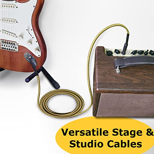 Инструментален кабел Ranch с дължина 10 Метра - Директен кабел с дължина до четвърти инча - Здрав кабел за електрическа китара и
