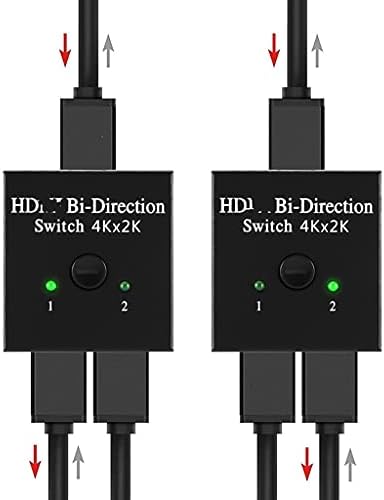 BHVXW 4K 2-портов 1x2/2x1 Съвместим двустранен превключвател-сплитер, поддържа HDTV 1080P, 4K 3D