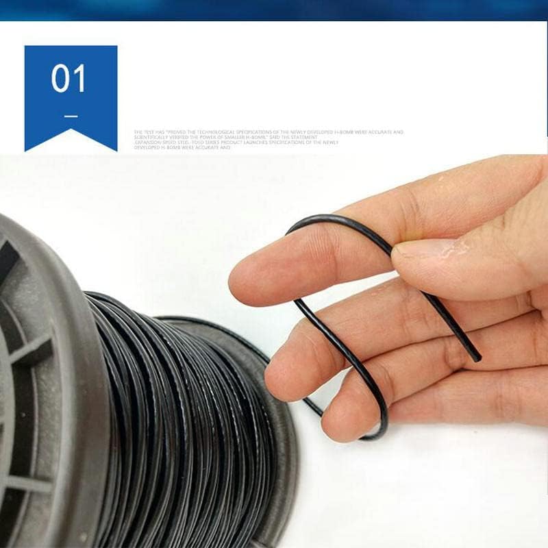 HQ BW02 Черно въже от неръждаема стомана 304 с пластмасово покритие от PVC с Диаметър 0,8 мм-6 мм и След нанасяне на покритие върху гъвкав кабел (Цвят: черно PVC покритие, дълж?