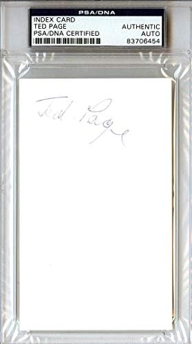 Визитка Ted Пейдж с Автограф 3x5 Негър League PSA/ДНК 83706454 - Издълбани подпис MLB