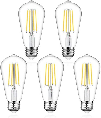 Led Edison Defurhome капацитет от 60 Вата в изражение, Дневен Бял 4000 До, led лампа със защита на очите 95 + CRI, led крушки с нажежаема жичка ST58, Осветление в старинен стил, без регулир