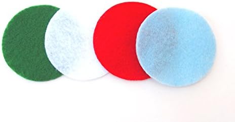 Игриви кръгчета от филц Ever After Зелено, светло синьо, червено и бяло (1 инча - 200 бр.)